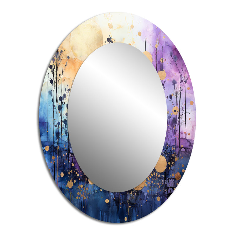 Celestial Serenade II - Miroir mural moderne ovale, 40 po x 30 po