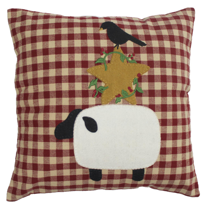  Coussin décoratif réversible en coton rouge Barn Barn