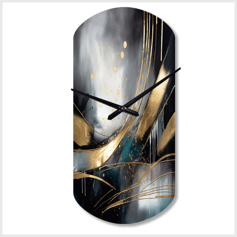 Horloge murale en forme de cylindre, formes abstraites et formes abstraites en marbre II, Grand
