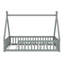 Lit simple en bois en forme de tente avec garde-corps-755344753