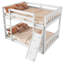 Lit simple superposé au-dessus du sol avec rampe d'escalade, blanc - Barrières de sécurité modernes pour chambre à coucher, option confortable