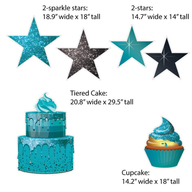 Weather Resistant Plastic Staked Birthday Garden Stake, Teal