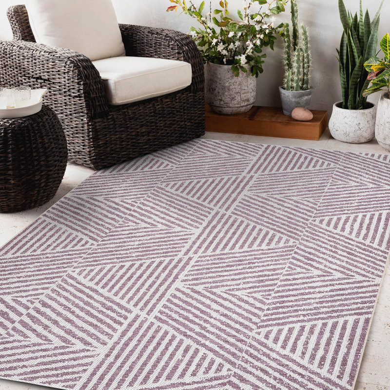 Applecroft Machine Woven Beige/Light Pink Rug, Rectangle 80 x 150cm