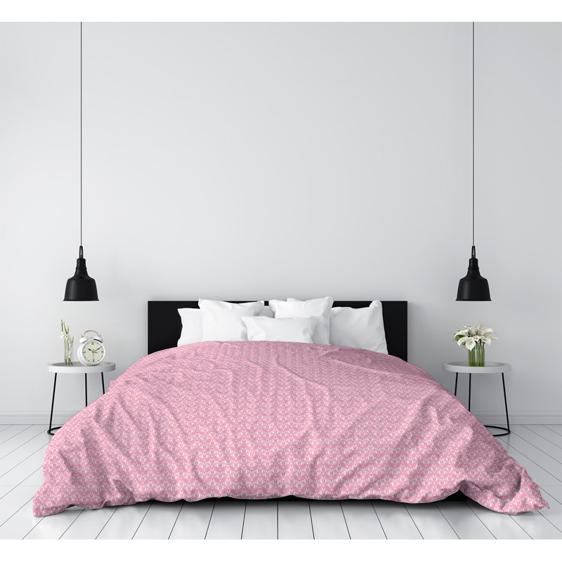 Housse de couette simple Katelyn Elizabeth, Housse de couette pour très grand lit, Microfibre, Rose