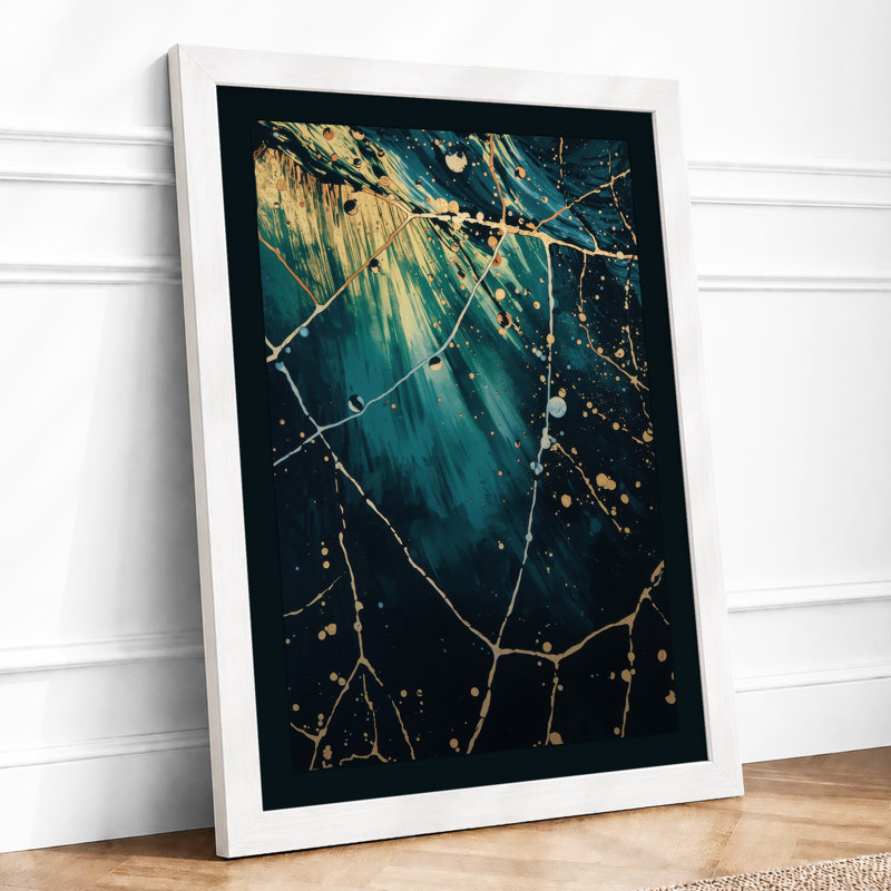 Fragmented Earth Abstract - Framed Print, A1 - 84.1 x 59.4 cm, White