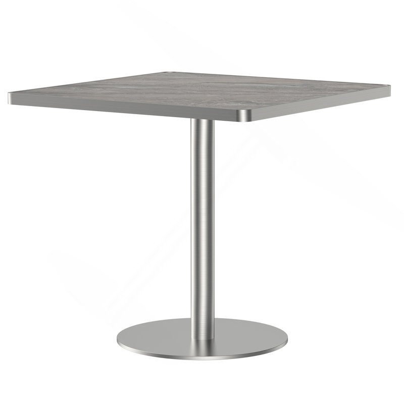 Table carrée bistro moderne tulipe 31,5 pouces avec plateau en faux marbre, facile à assembler, structure en métal robuste