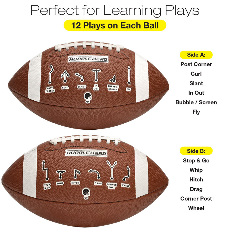 Xcello Sports Huddle Hero, football junior avec pompe, paquet de 2