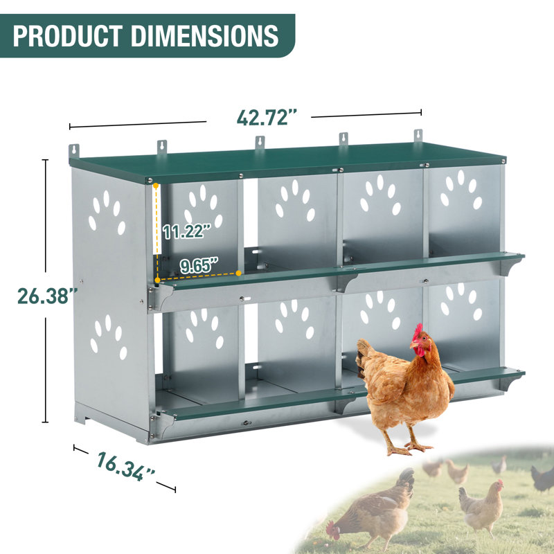 Boîtes de nidification pour poulets, boîte de nidification pour poulets 8 compartiments