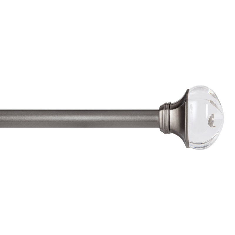 Kingstown Grayson 1/2" Pewter Double Curtain Rod, 28" - 48"
