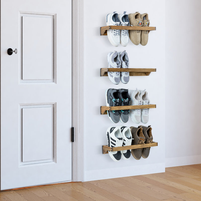 Range-chaussures 4 pièces en bois d'acacia