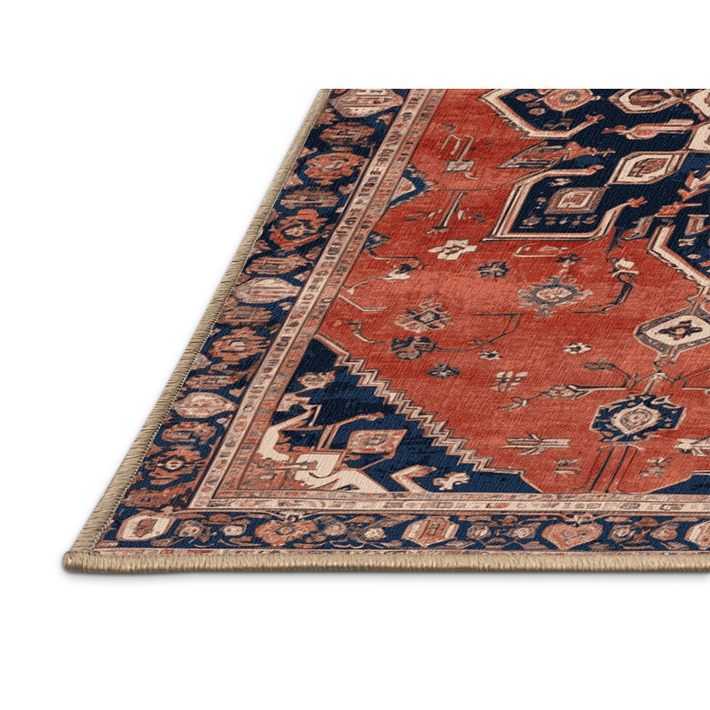 Tapis brun lavable à la machine, Rectangulaire 7 pi x 10 pi