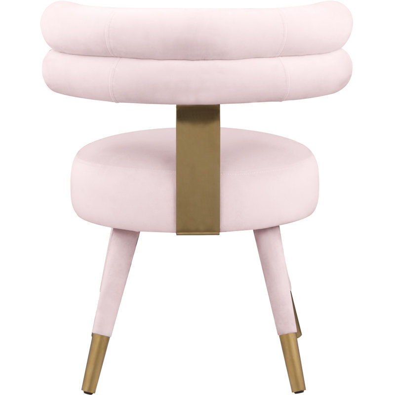 Chaise d'appoint rembourrée en velours Reimers, Velours rose