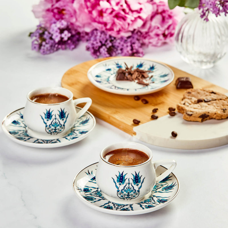 Karaca İznik Porcelain Espresso Turkish Coffee Cup , 100ml, Multi