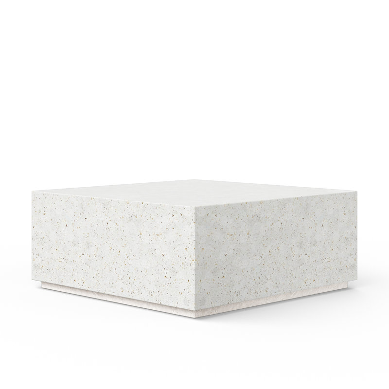 Mixx Bloc Coffee Table, Ivory Terrazzo, 16.5" H x 39.5" W x 39.5" D