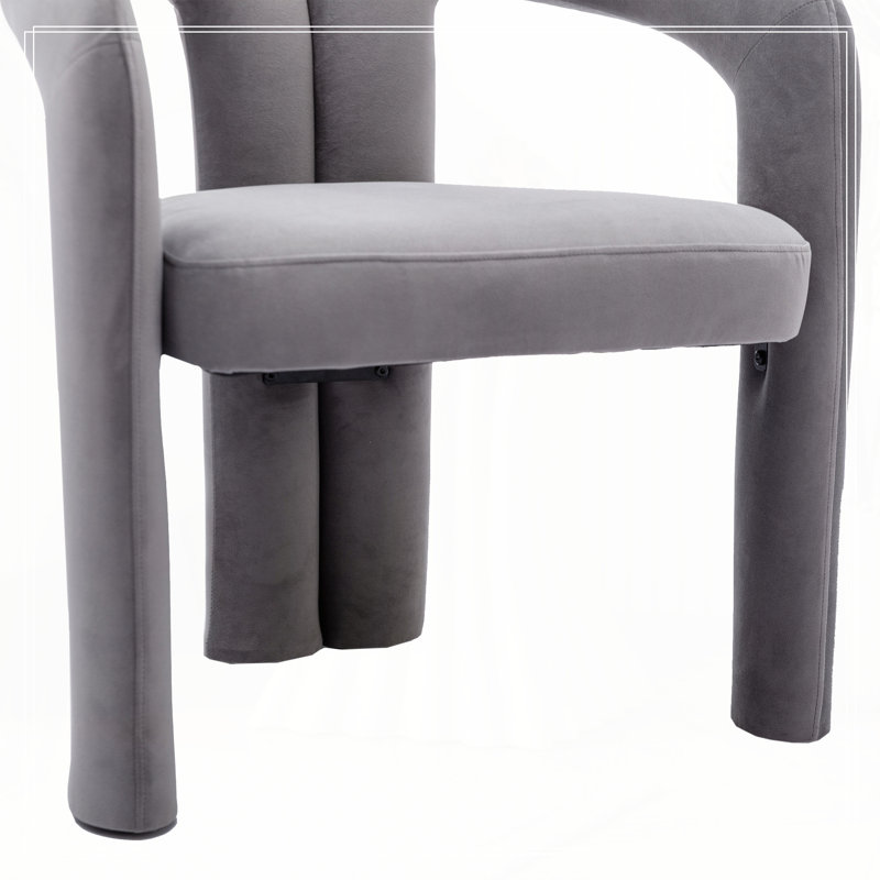 Fauteuil de cuisine en velours rembourré, Gris