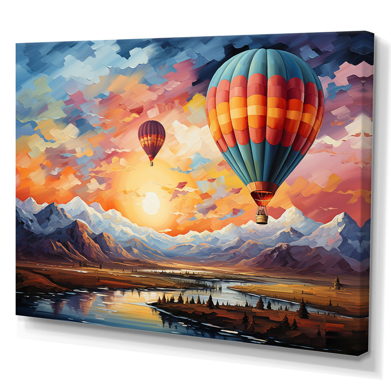 «Expressionist Balloon Flight I» sur toile, H 12 po x l 20 po x P 1 po, Toile tendue