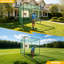 Cage de pratique de golf extérieure 10 x 10 x 10 pi avec cadre en métal, ensemble de filet de frappe complet avec accessoires de tapis de balançoire en tissu cible