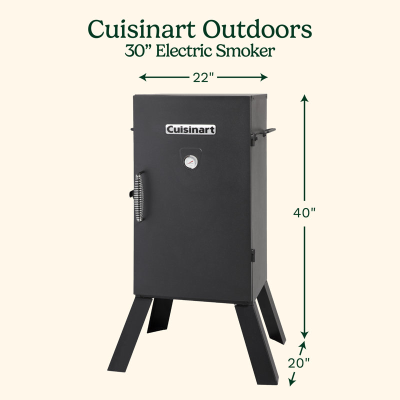 Cuisinart 30" Black Electric Smoker with Chrome-Coated Racks