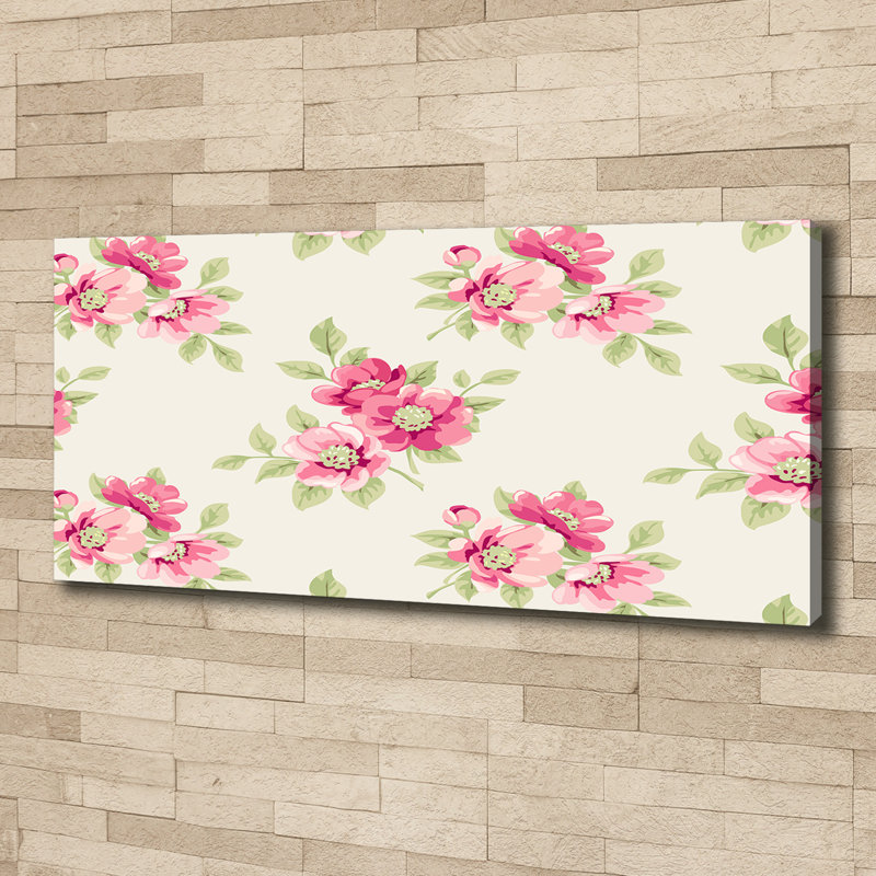 Floral Pattern - No Frame Painting, Canvas, 50cm H x 125cm W x 2cm D
