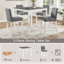 Ensemble de table 5 pièces à hauteur de comptoir avec 4 chaises, ensemble de table à hauteur de comptoir pour 4 avec chaises, ensemble de table à hauteur de comptoir en bois pour la cuisine, la salle à manger, deux tons gris et blanc-556096401