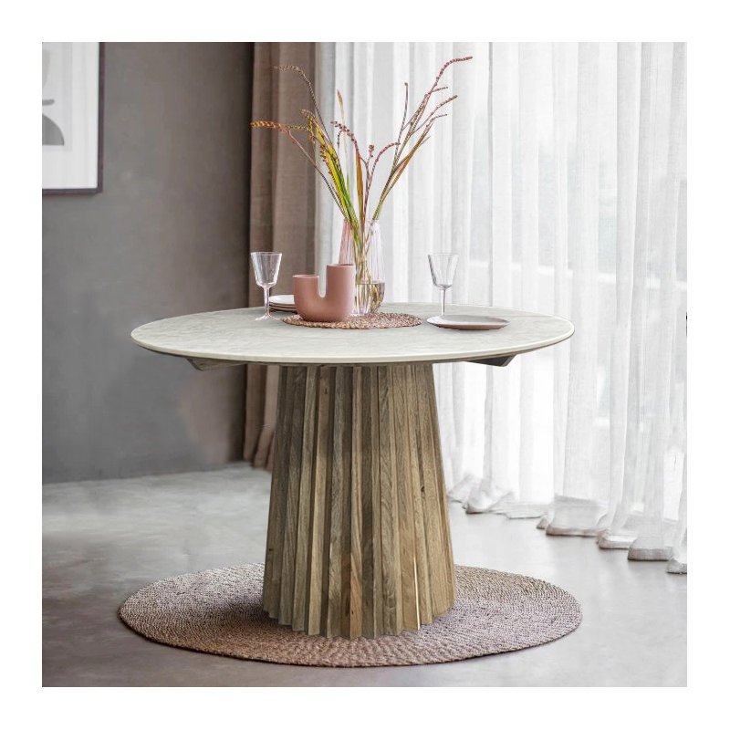 Candus Round Marble Top Dining Table