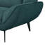 Chaise d'appoint rembourrée à accoudoirs évasés bleu sarcelle