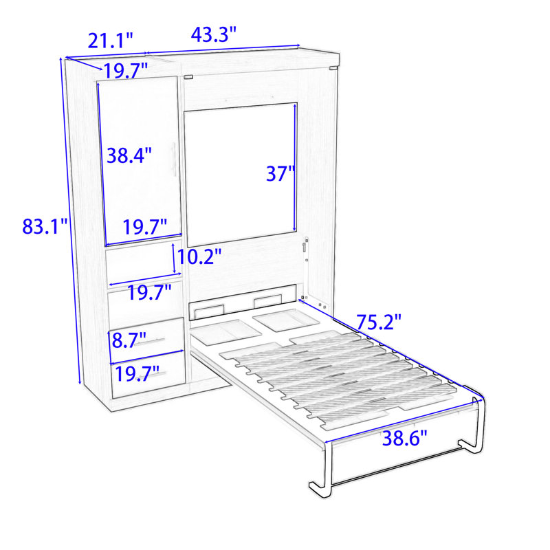 Lit plateforme avec rangement Bogomil, Simple