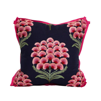 Aurelia Embroidery Butterfly Flange Accent Pillow