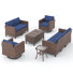 Ensemble de patio extérieur 6 pièces avec chaises berçantes pivotantes à 360 ° - conversation 7 pièces en osier