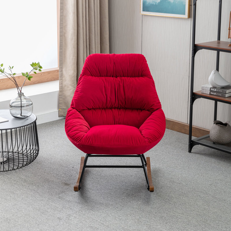 Chaise berçante Ireri, Velours rouge