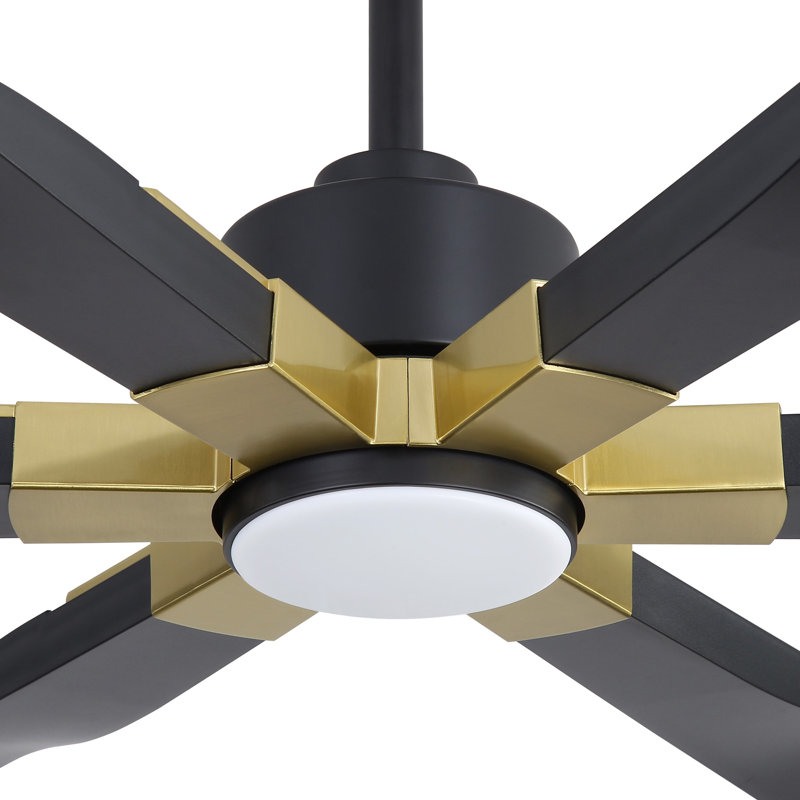 Ventilateur de plafond d'intérieur à 6 pales 68 "/ 78" avec télécommande et éclairage , 78 po de largeur, Doré