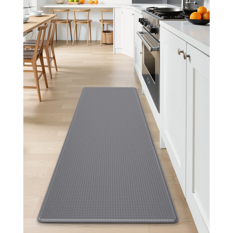 Tapis de cuisine antidérapant et antidérapant, Gris, Rectangle 17 po x 59 po