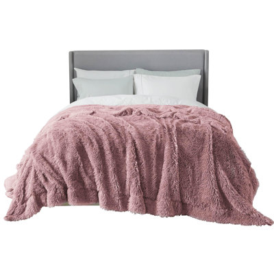 Couvre-lit en fausse fourrure Sherpa