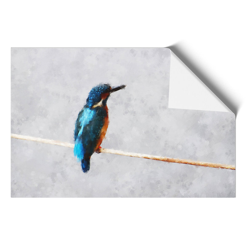 Kingfisher Bird Painting - Frameless Print, 21cm H x 30cm W x 0.1cm D