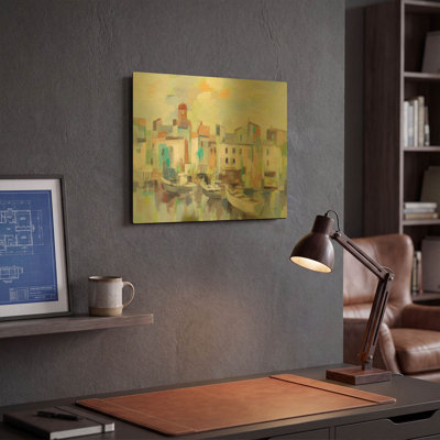 'Chartreuse Light' By Silvia Vassileva Gold Metal Wall Art, 16" x 12"