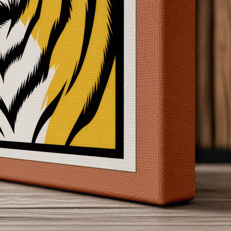 Tiger's Roar Graphic Art - Wrapped Canvas, 24x16 - 61.0 x 40.6 cm, Terracotta Border