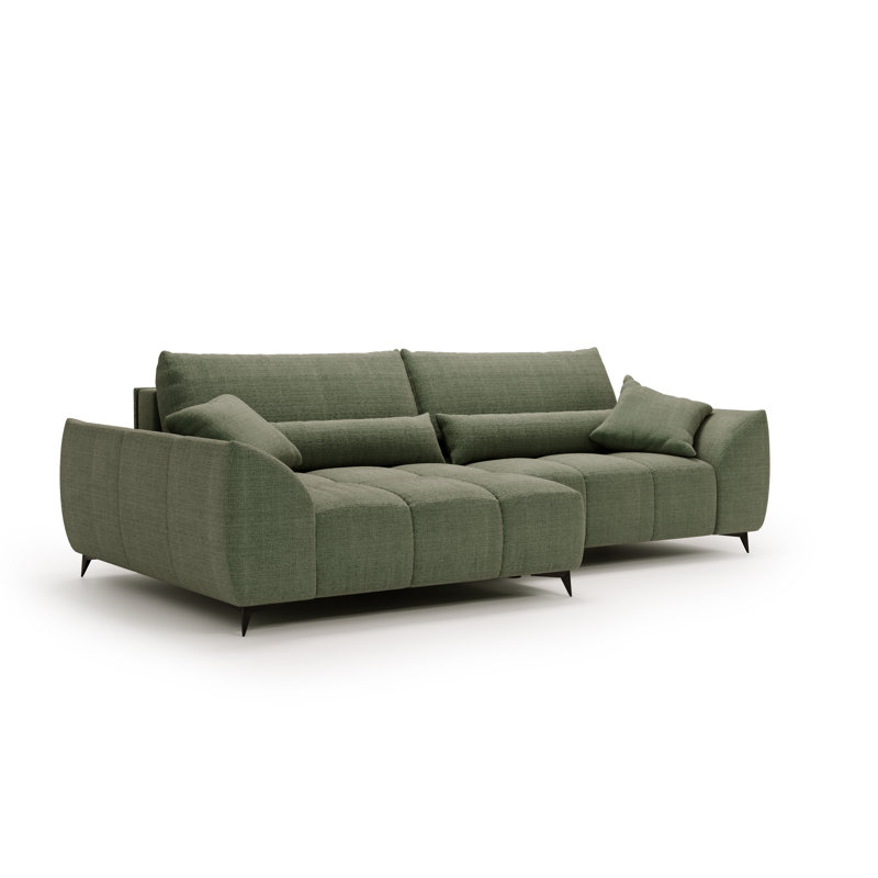 3 Seater Corner Sofa, Olive, Left Hand Facing