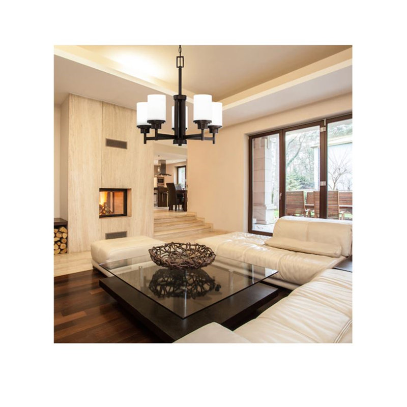 Lustre classique/traditionnel ombré 5 lumières Bristol, Bronze provincial