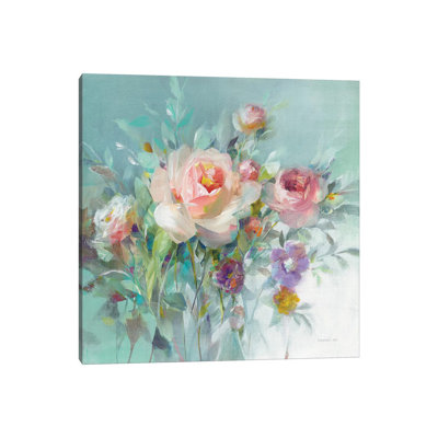 Summer Garden Roses by Danhui Nai - Wrapped Canvas Painting