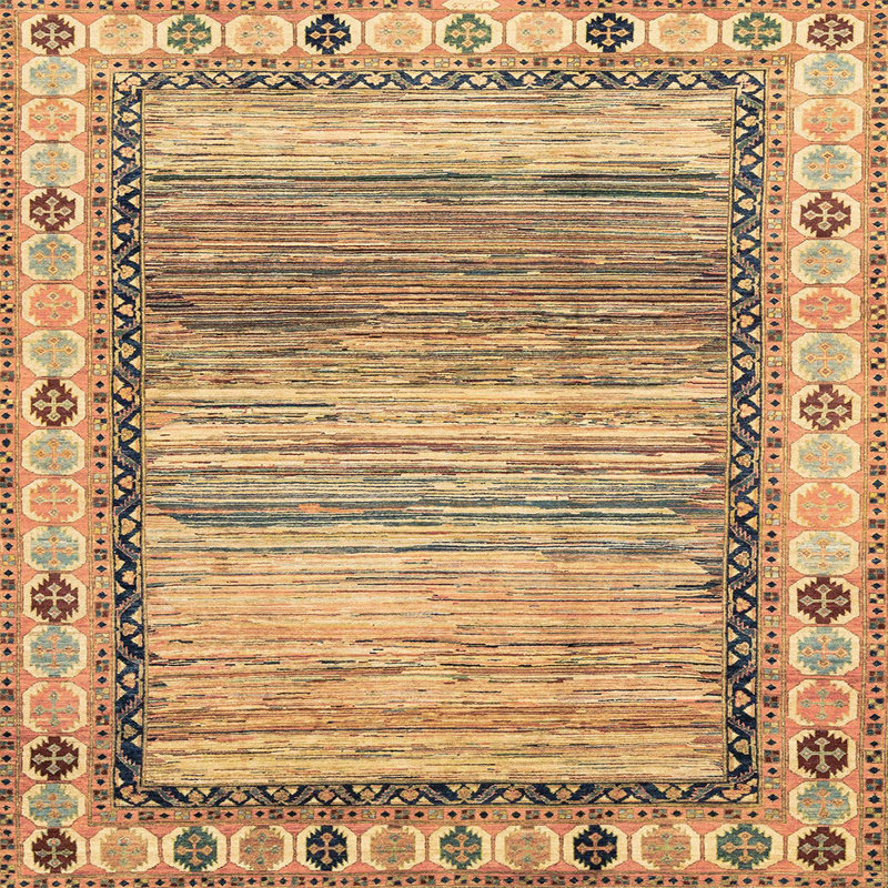 Tapis abstrait moderne 3672, Carré 4 pi