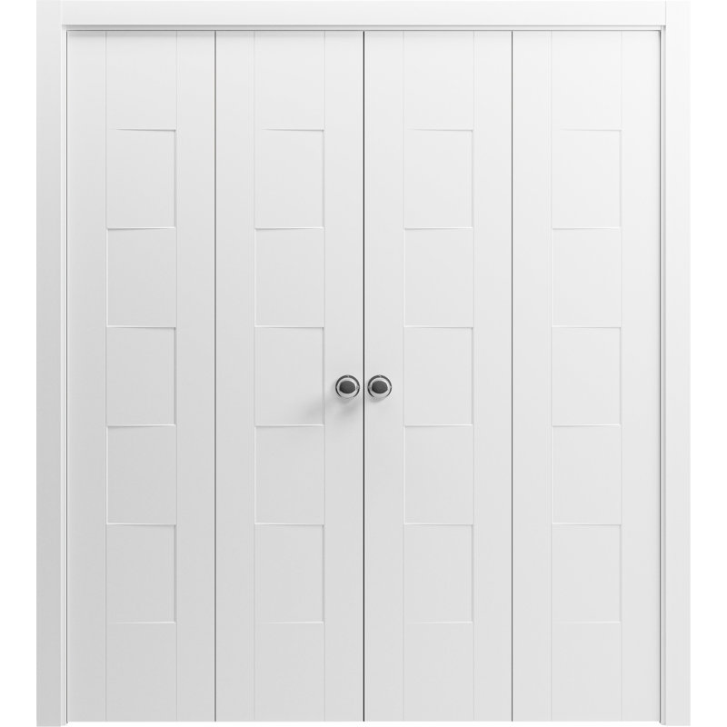 Porte standard à panneaux en bois massif, 96 po x 80 po