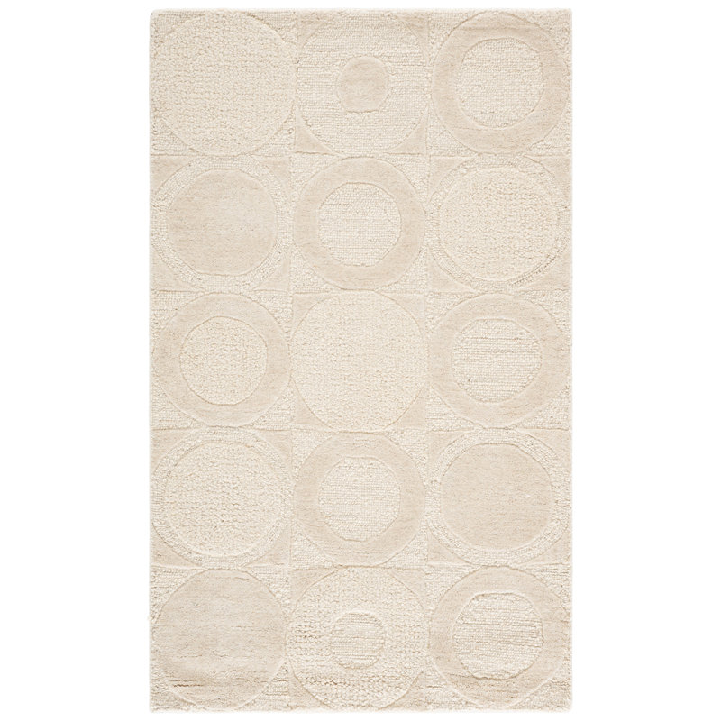 Caidan Hand Tufted Wool Pile Geometric Rug, Rectangle 3' x 5'