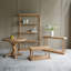 Console 48 po x 15 po x 32 po à 2 niveaux en bois naturel avec pieds fuselés sculptés, mobilier en bois rustique / maison de campagne / campagne française