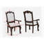 Chaises à accoudoirs 2 pièces avec des cadres en bois massif minutieusement détaillés et un revêtement luxueux pour des espaces de salle à manger élégants