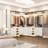 53.2'' Closet System with Wooden Drawers and Hanging Rods-445850174