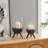 Molta Modern Black Metal Bold Pedestal And Pillar Hurricane Candle Holder-157737388