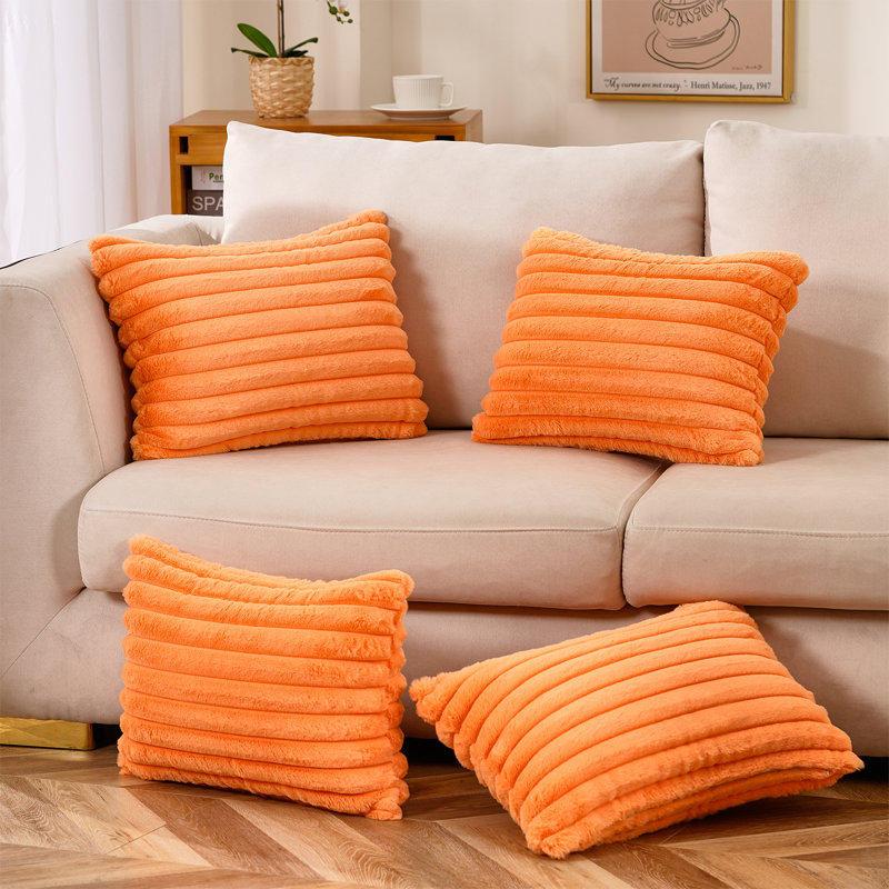 Coussin , Housse de coussin seulement - sans coussin, Orange