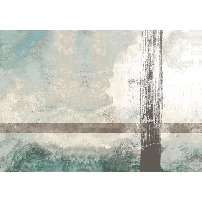 Blue Brown Abstract - Wrapped Canvas Print