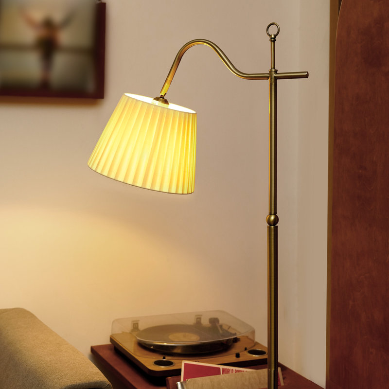 Maraia 62.2'' Golden Arched Floor Lamp, Beige
