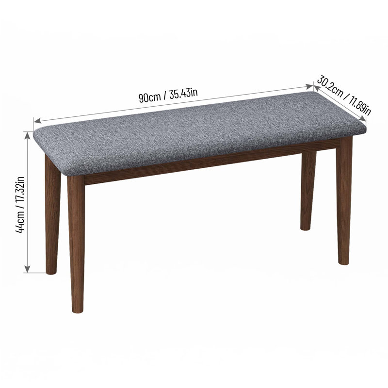 Ensemble de table de salle à manger moderne 3 pièces avec 1 table rectangulaire et 2 bancs